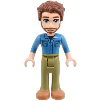 friends jonathan - dark azure shirt olive green trousers medium nougat shoes reddish brown hair