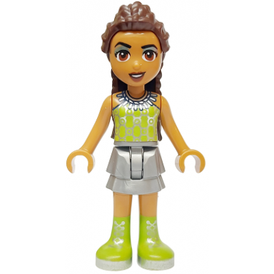 friends andrea adult - flat silver skirt lime halter top and boots