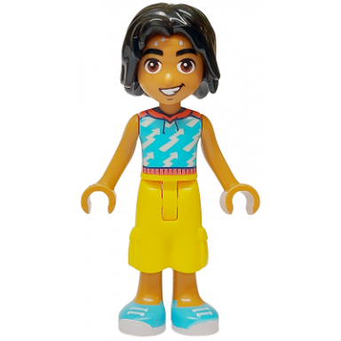 friends nabil - medium azure top yellow cropped trousers