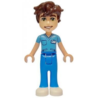 friends brendan - medium blue top blue trousers white shoes