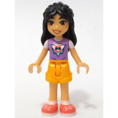 friends liann - medium lavender top bright light orange shorts coral shoes