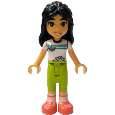 friends liann - white knotted t-shirt with tent lime trousers coral shoes