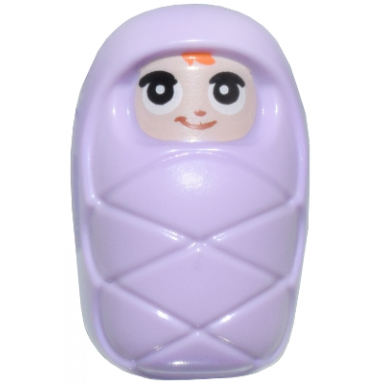 baby infant - with stud holder on back with smiling face large eyes and orange hair pattern baby ella