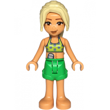 friends sara - lime bikini top bright green shorts