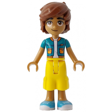 friends leo - dark turquoise jacket yellow cropped trousers medium azure shoes