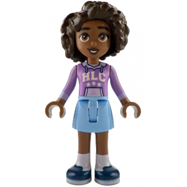 friends aliya - medium lavender hoodie bright light blue skirt dark blue shoes