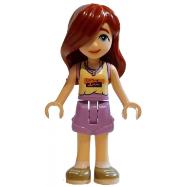 friends paisley - bright light yellow and medium lavender tank top medium lavender shorts dark tan shoes