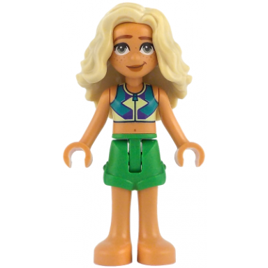 friends sage - dark turquoise yellowish green and dark purple sleeveless top bright green shorts bare feet