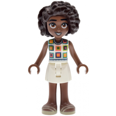 friends aliya - white crochet top white skirt tan sandals
