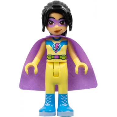 liann - bright light yellow superhero costume medium lavender cape