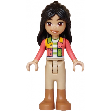 friends liann - coral patchwork jacket tan trousers with medium nougat boots