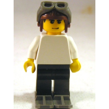 first lego league fll climate connections skier male white top reddish brown aviator cap