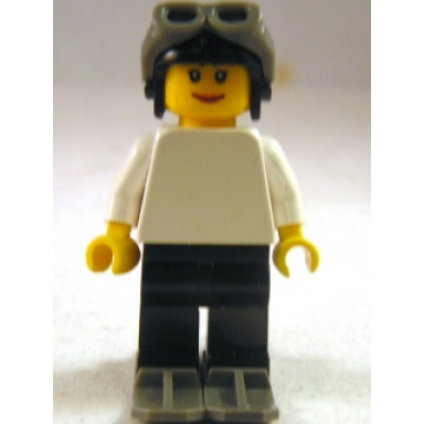 first lego league fll climate connections skier female white top black aviator cap
