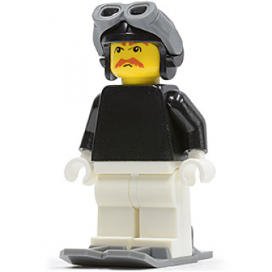 first lego league fll climate connections skier male black top black aviator cap