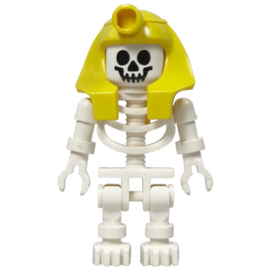 skeleton with standard skull yellow mummy headdress