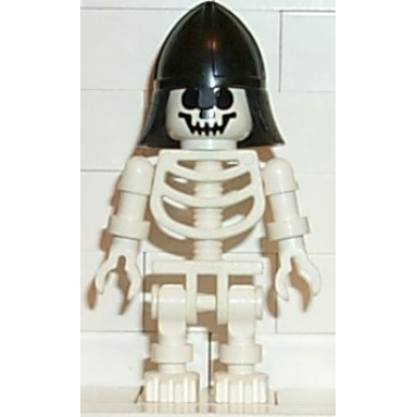 skeleton with standard skull black neck protector helmet
