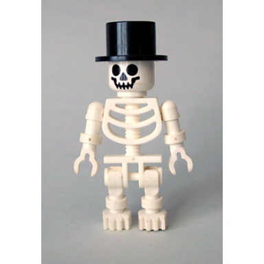skeleton with standard skull top hat
