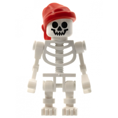 skeleton fantasy era torso with standard skull mechanical arms red bandana with single tail in back
