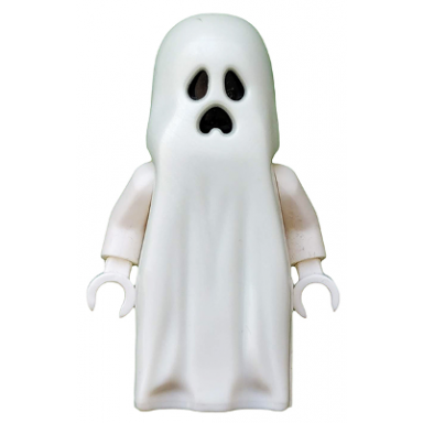 ghost with pointed top shroud with 1 x 2 plate and 1 x 2 brick as legs