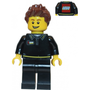 lego store employee male black shirt