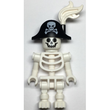 skeleton - standard skull bent arms vertical grip black bicorne hat with skull and crossbones white plume