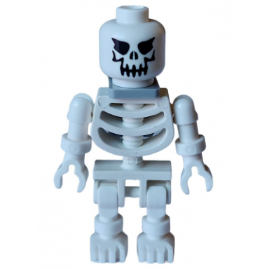 skeleton - evil skull floppy arms light bluish gray neck bracket