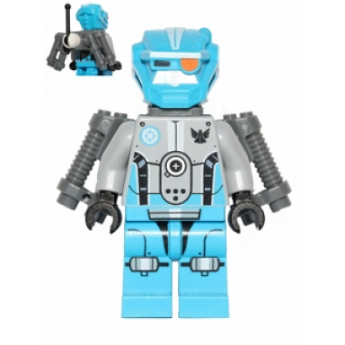 dark azure robot sidekick with jet pack
