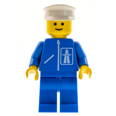 highway pattern - blue legs white hat