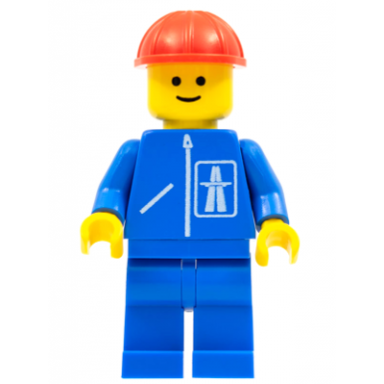highway pattern - blue legs red construction helmet