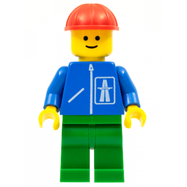 highway pattern - green legs red construction helmet