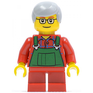 overalls farmer green short red legs glasses boy