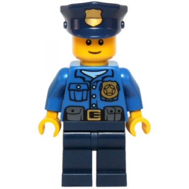 police - gold badge police hat black eyebrows smile