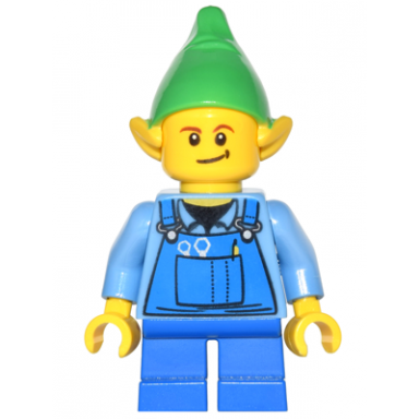 elf - blue overalls black dimple