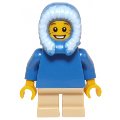 plain blue torso tan short legs blue hood fur-lined