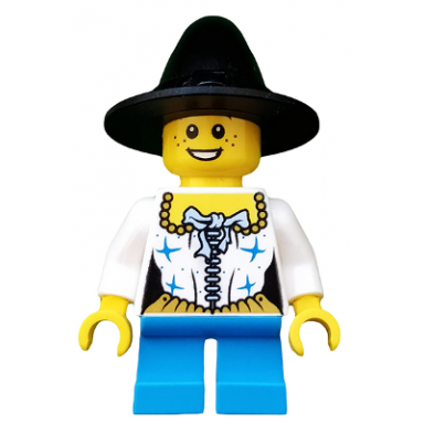 girl black wizard witch hat pirate female corset short dark azure legs freckles