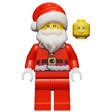 santa - fur lined jacket with candy cane on back red legs glasses