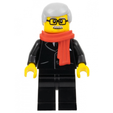 mayor lion dance red scarf black suit