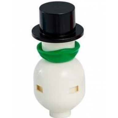 snowman - black top hat green ninja face scarf