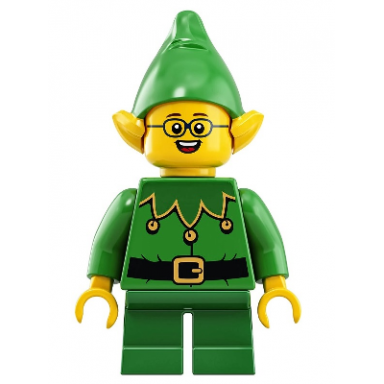 elf - green scalloped collar with bells glasses