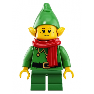 elf - green scalloped collar with bells scarf