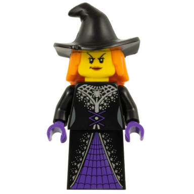 witch - black floppy hat orange hair dark purple trim