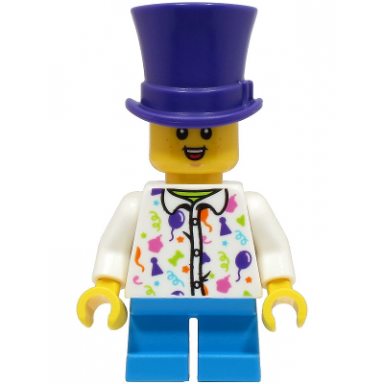boy - white shirt dark azure short legs dark purple top hat