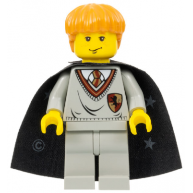 ron weasley - gryffindor shield torso black cape with stars