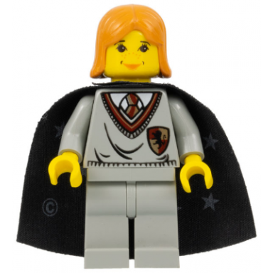 ginny weasley - gryffindor shield torso light gray legs black cape with stars