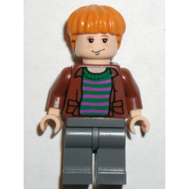 ron weasley - brown open shirt and striped sweater