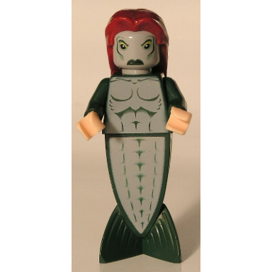 merperson - dark green body dark red long hair