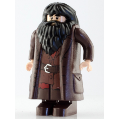 rubeus hagrid - dark brown topcoat with buttons light nougat version with movable hands