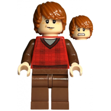 ron weasley - red tartan sweater reddish brown legs