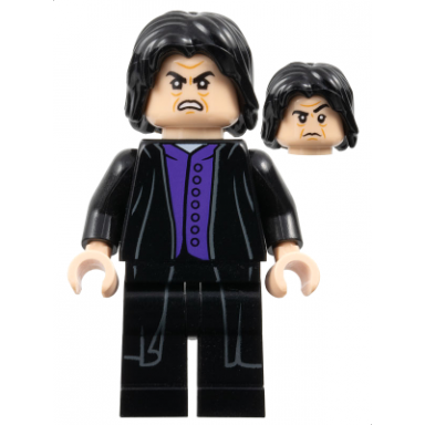 professor severus snape - dark purple shirt black robes printed legs no shirt tail