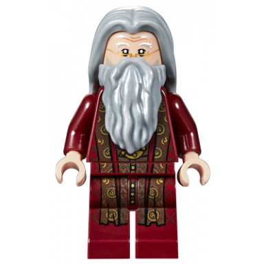 albus dumbledore - dark red robe light bluish gray hair
